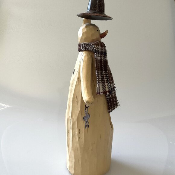 SNOWMAN FIGURINE HOLIDAY CHRISTMAS WINTER 10" VINTAGE - Picture 6 of 10